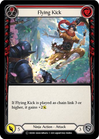 Flying Kick (Red) [U-CRU063-RF] Unlimited Rainbow Foil