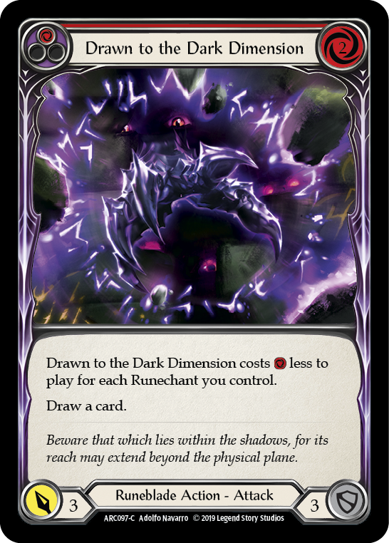 Drawn to the Dark Dimension (Red) [ARC097-C] 1st Edition Rainbow Foil