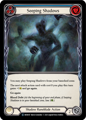 Seeping Shadows (Blue) [U-MON167-RF] Unlimited Rainbow Foil