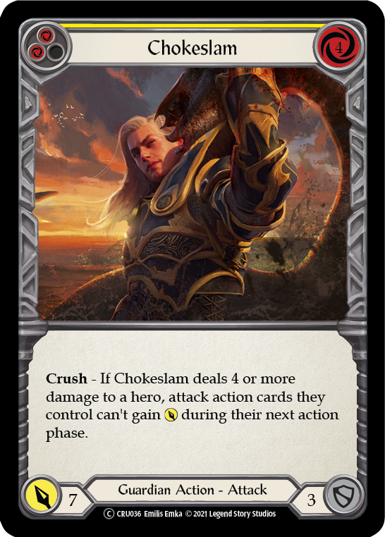 Chokeslam (Yellow) [U-CRU036-RF] Unlimited Rainbow Foil