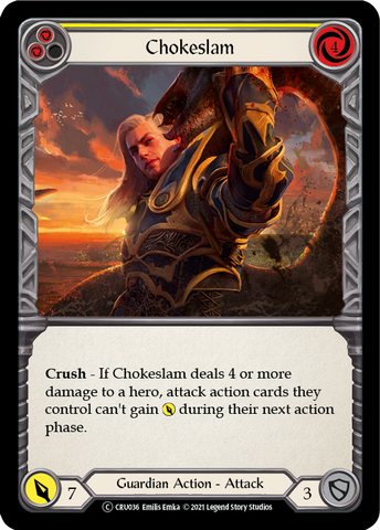 Chokeslam (Yellow) [U-CRU036-RF] Unlimited Rainbow Foil